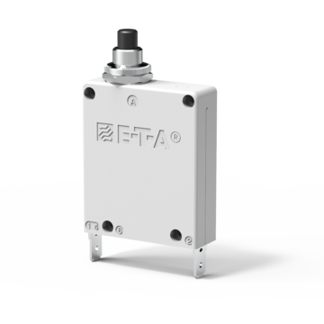 Typ 3300 Flink 3400 Standard von E-T-A: Einpolige, thermisch-magnetische Schutzschalter mit Gewindehalsbefestigung.