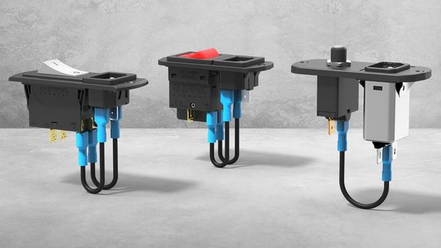 Image for page 'Power entry modules with integral circuit breakers'