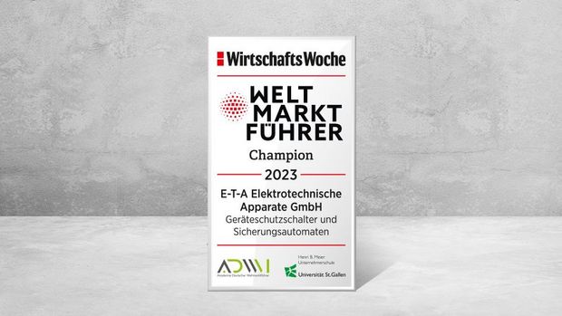 Image for page 'Four times in a row: E-T-A is World Market Leader Champion!'